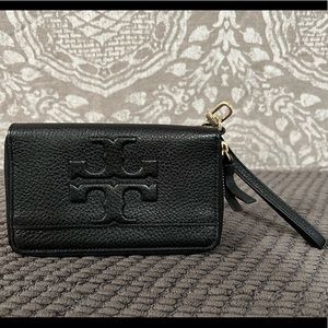 Tory Burch Zip Wallet, pre-owned, black